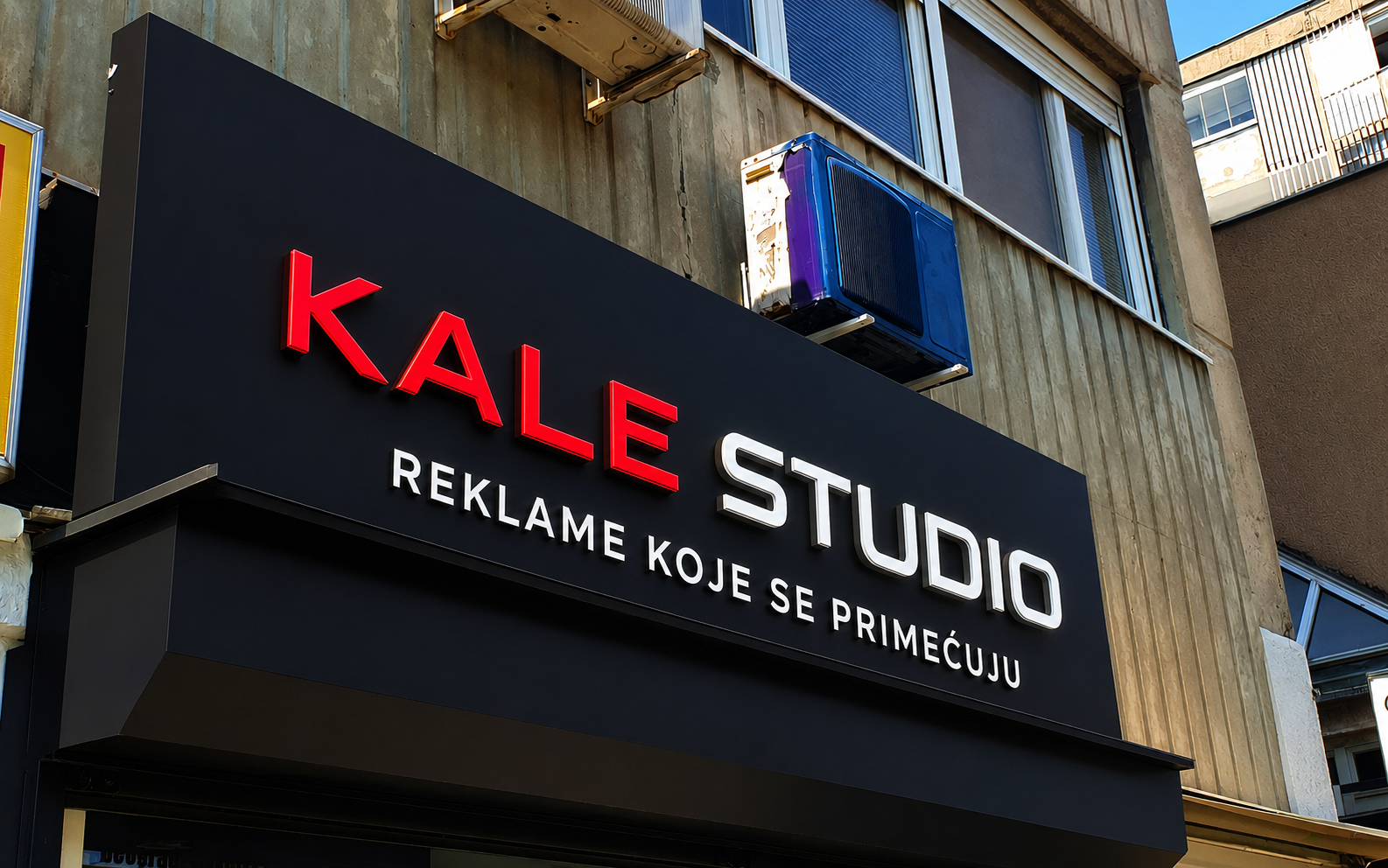 Velika Alubond fasadna reklama Kale Studio