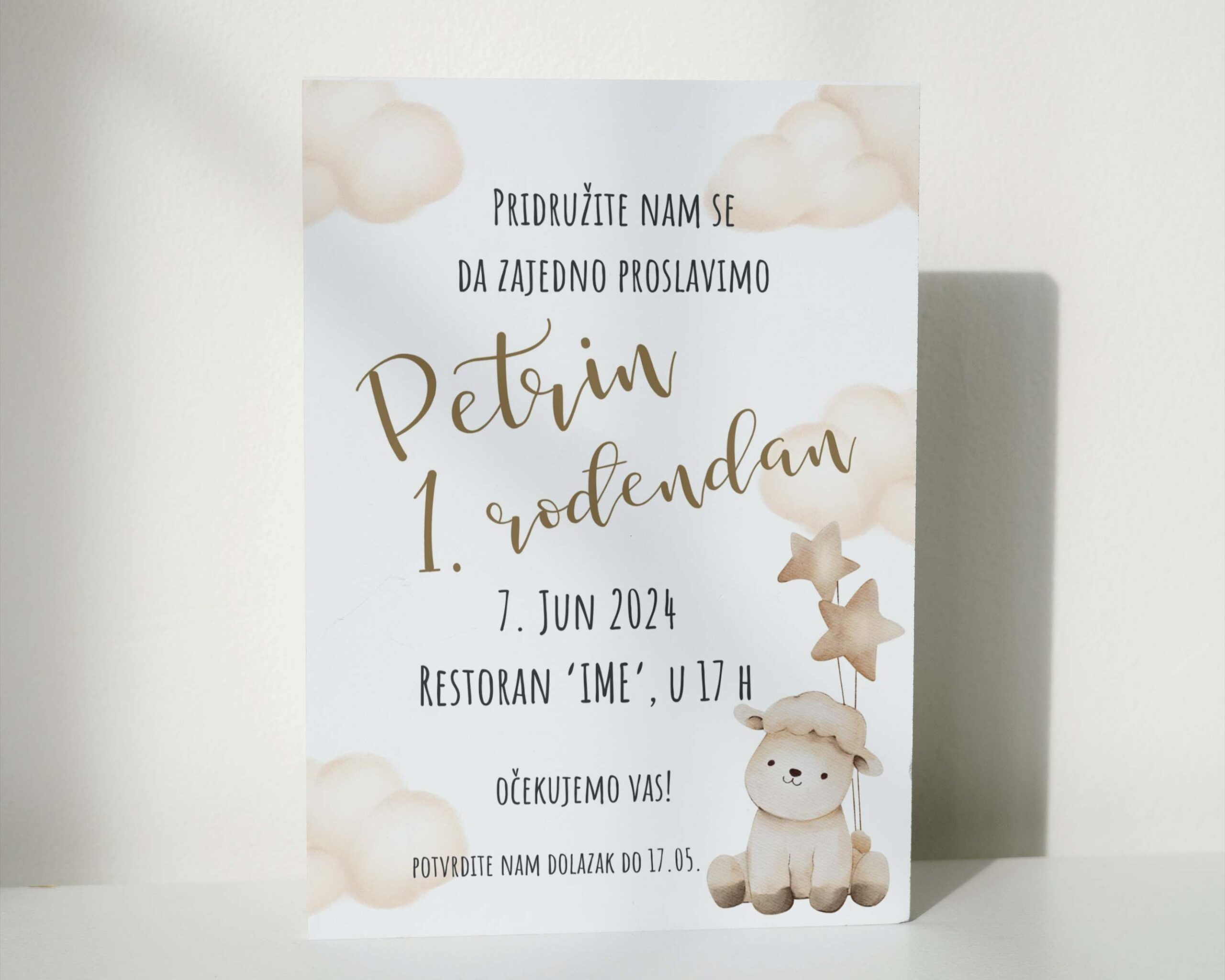 Dečija pozivnica sa belom kovertom 23