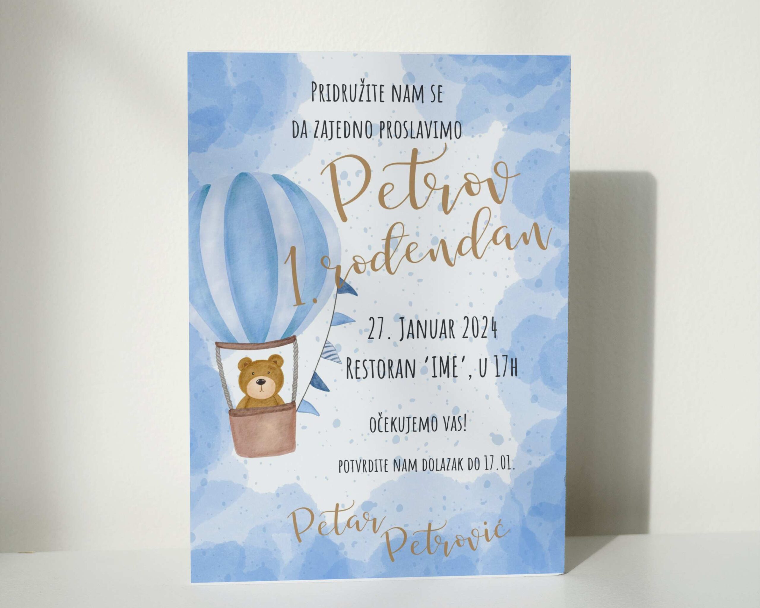 Dečija pozivnica sa belom kovertom 27